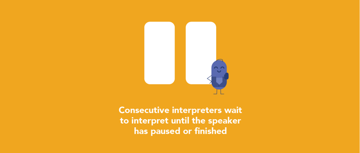 Consecutive interpreters wait for the speaker to pause