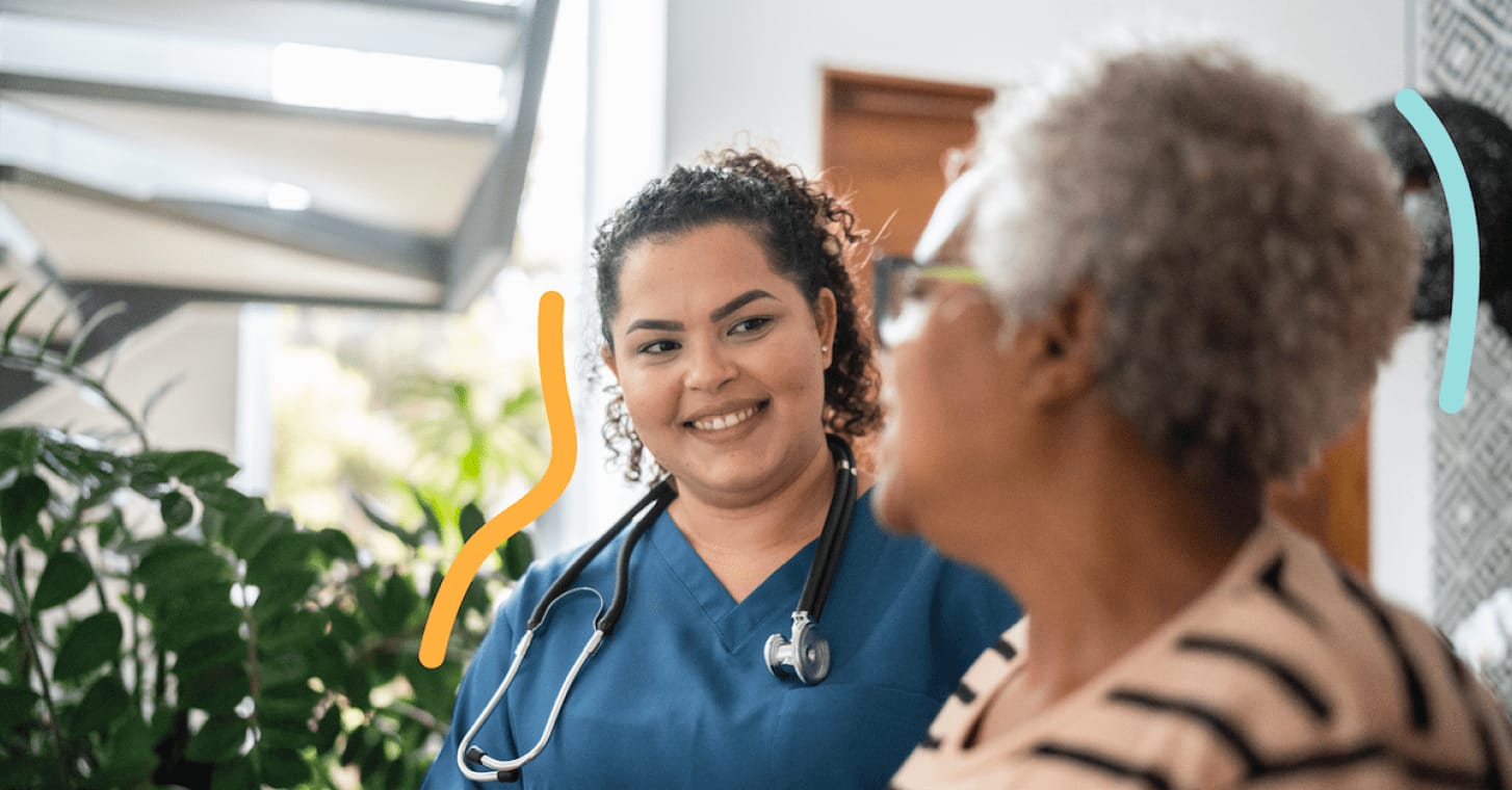 Nurse looking at patient