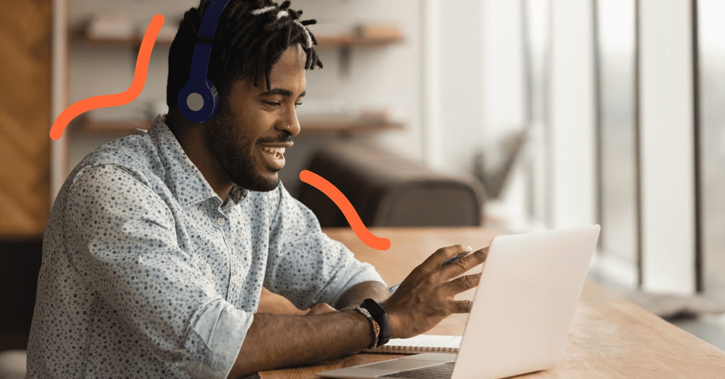 Man looking at computer screen